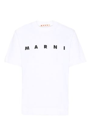 t-shirt in cotone bianco MARNI KIDS | M002MVM00RF0M100